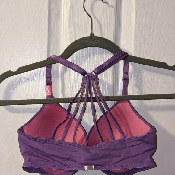 PINK Victoria's Secret Wear Everywhere Strappy Back Front Closure Bra (32D) NWT! - Picture 2 of 4